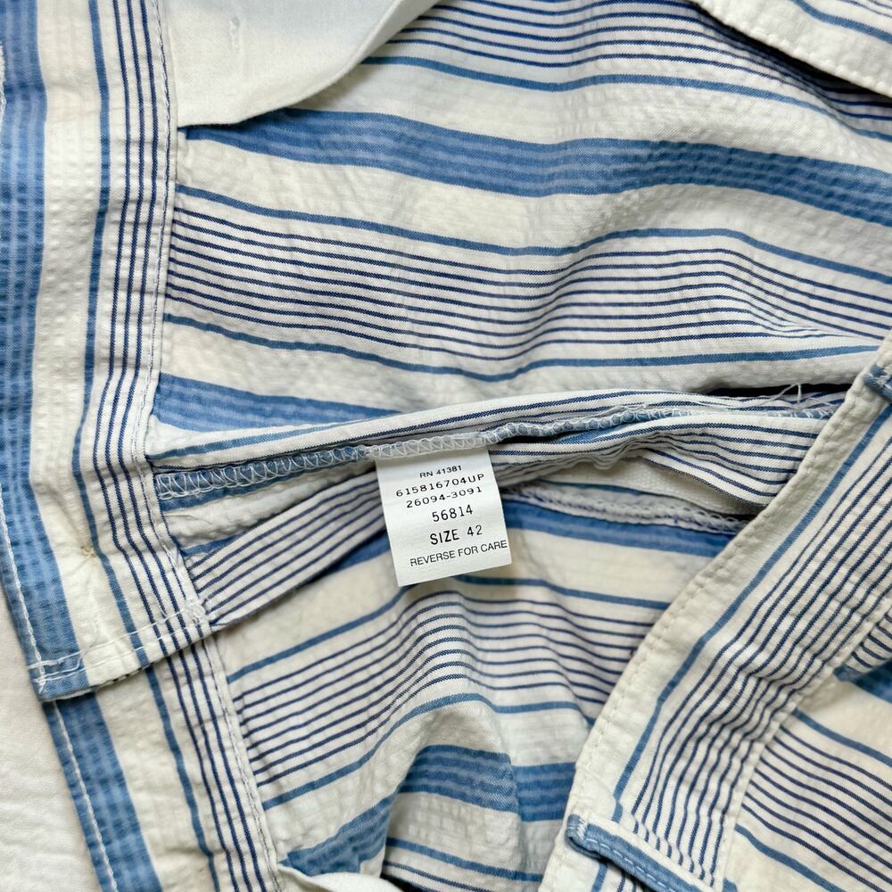 Polo Ralph Lauren Seersucker Shorts Tyler Blue White Stripes Men’s 42 VTG Preppy - Picture 11 of 15